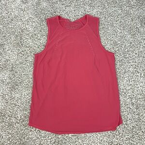 Lululemon Tank Top Womens Medium Pink Mesh Back Relaxed Running Athletic Gym